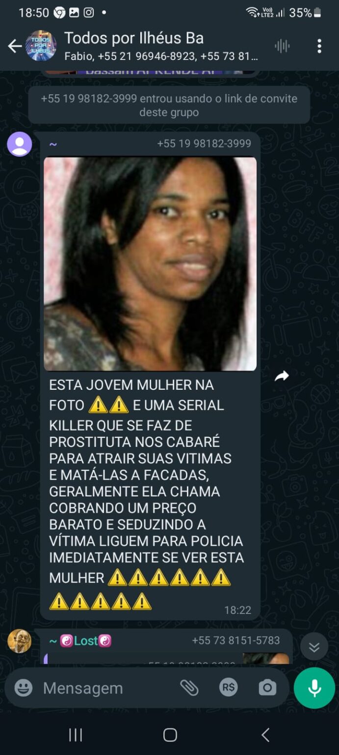 Ilhéus Mulher registra boletim de ocorrência na Polícia por está sendo