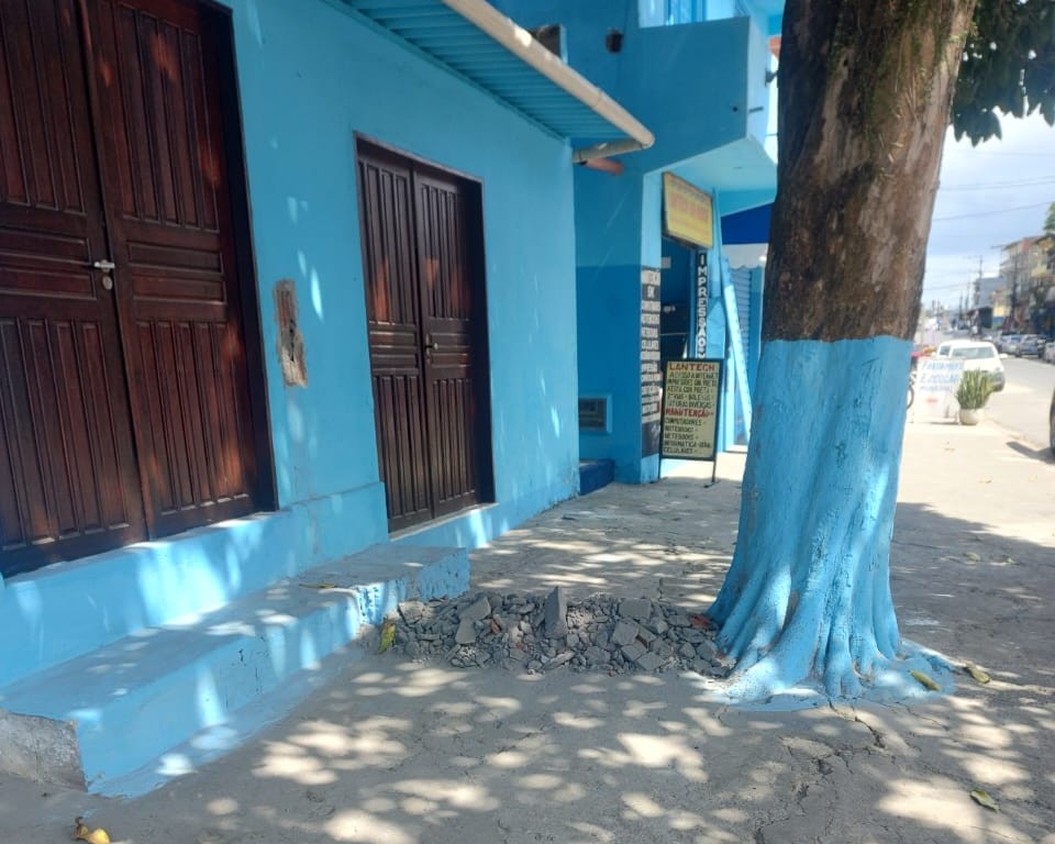 Prefeitura de Ilhéus remove construção irregular que obstruía calçada no Nelson Costa