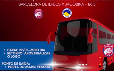 Torcida Jovem Barça organiza caravana para apoiar o Barcelona de Ilhéus em Porto Seguro