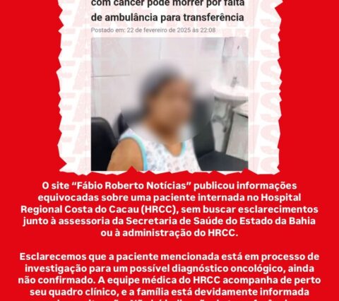 Ilhéus : Fábio Roberto divulga fake news