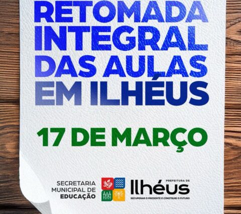 Aulas nas escolas municipais de Ilhéus retornam integralmente na próxima segunda-feira (17)