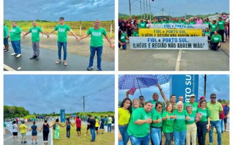 No Dia do Trabalhador, Marcone Amaral e Vereadores de Ilhéus Defendem Porto Sul em Manifestação