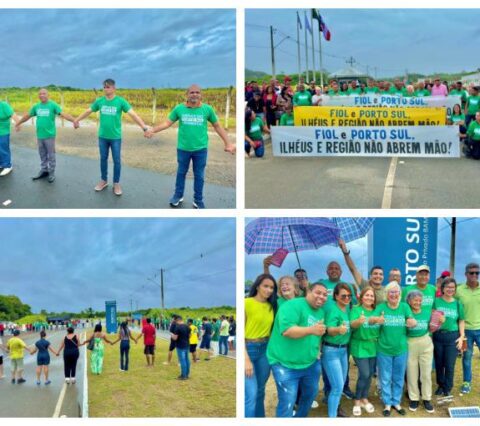 No Dia do Trabalhador, Marcone Amaral e Vereadores de Ilhéus Defendem Porto Sul em Manifestação