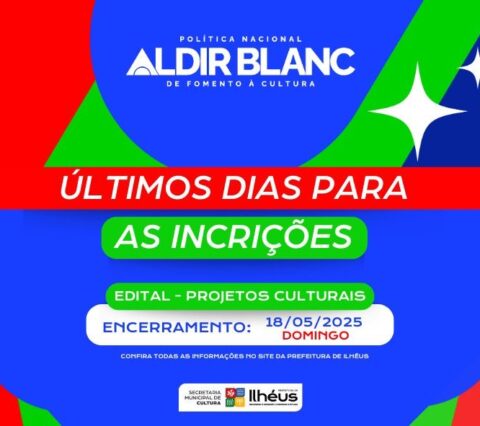 Inscrições do Edital de Cultura da PNAB se encerram neste domingo em Ilhéus