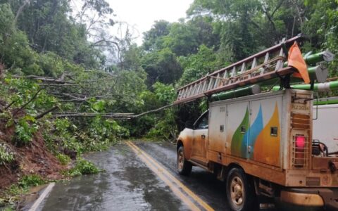 Temporal no Sul da Bahia impacta a rede elétrica e Neoenergia Coelba quadruplicou equipes em campo para agilizar o atendimento