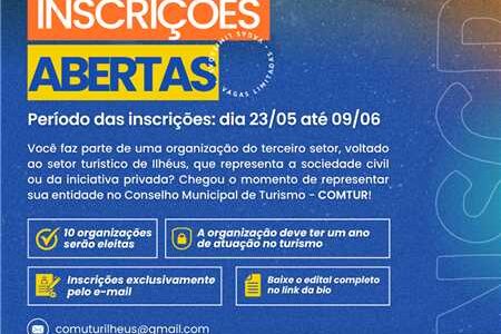 Ilhéus abre inscrições para organizações participarem do Conselho Municipal de Turismo