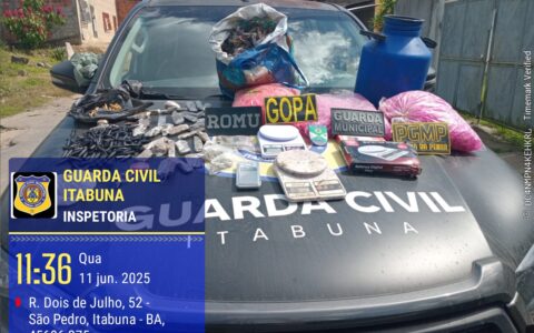 ROMU da Guarda Civil Municipal de Itabuna apreende grande quantidade de drogas em tonel no São Pedro