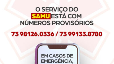 Prefeitura de Ilhéus informa manutenção temporária no número 192 do SAMU nesta sexta-feira, 15