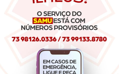 Prefeitura de Ilhéus informa manutenção temporária no número 192 do SAMU nesta sexta-feira, 15