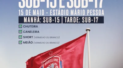 Barcelona de Ilhéus promove peneira para categorias de base no Estádio Mário Pessoa