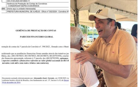Documentos oficiais da CONDER aprovam prestação de contas de Marão sobre o canal do Malhado