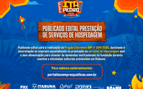 FICC publica edital para contratação de serviços de hospedagem durante eventos culturais em Itabuna