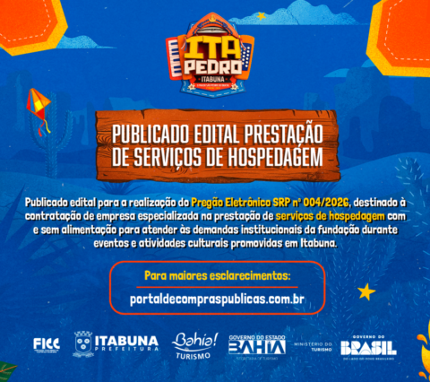 FICC publica edital para contratação de serviços de hospedagem durante eventos culturais em Itabuna
