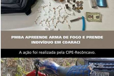 Itabuna: CIPE-Recôncavo e 15º BPM prendem suspeito com submetralhadora e drogas em Coaraci