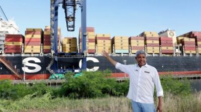 Navio com peças da obra da Ponte Salvador-Itaparica chega ao Porto de Salvador