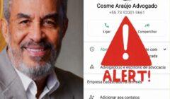 Cosme Araújo faz alerta sobre golpistas que usam seu nome para aplicar o golpe do falso advogado