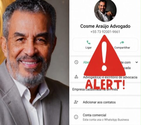 Cosme Araújo faz alerta sobre golpistas que usam seu nome para aplicar o golpe do falso advogado