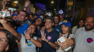 Em comício lotado em Buerarema, ACM Neto ironiza discurso de mudança de Jerônimo: “Haja cara de pau”