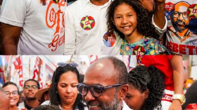 Bebeto participa de caminhada com Lula no bairro da Liberdade, em Salvador