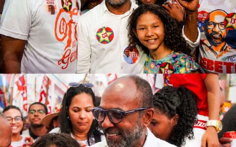 Bebeto participa de caminhada com Lula no bairro da Liberdade, em Salvador