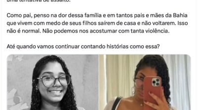 ACM Neto lamenta morte de Brenda Nicole em tentativa de assalto: “Não podemos nos acostumar com tanta violência”