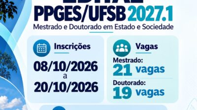 PPGES da UFSB abre seleção para 40 vagas de mestrado e doutorado