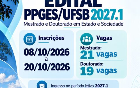 PPGES da UFSB abre seleção para 40 vagas de mestrado e doutorado